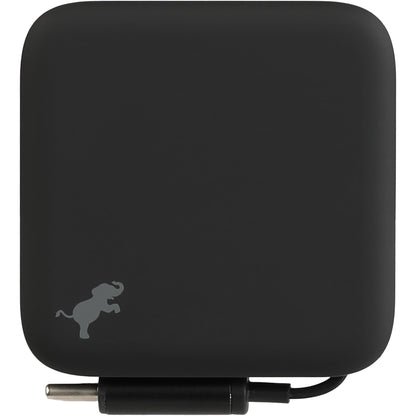 Front View of Black Wally Stretch 35 Wall Charger with cable plain