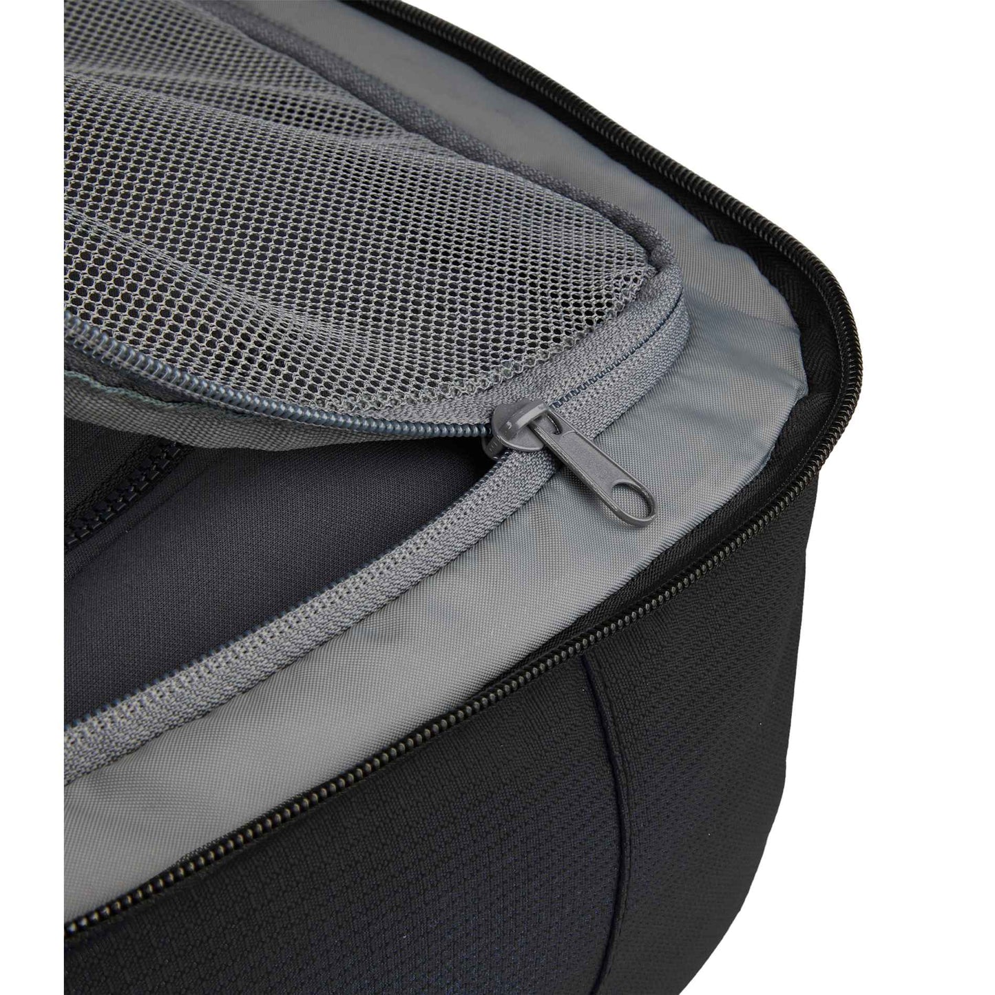 Front View of Black Wander & Roam Travel Backpack plain