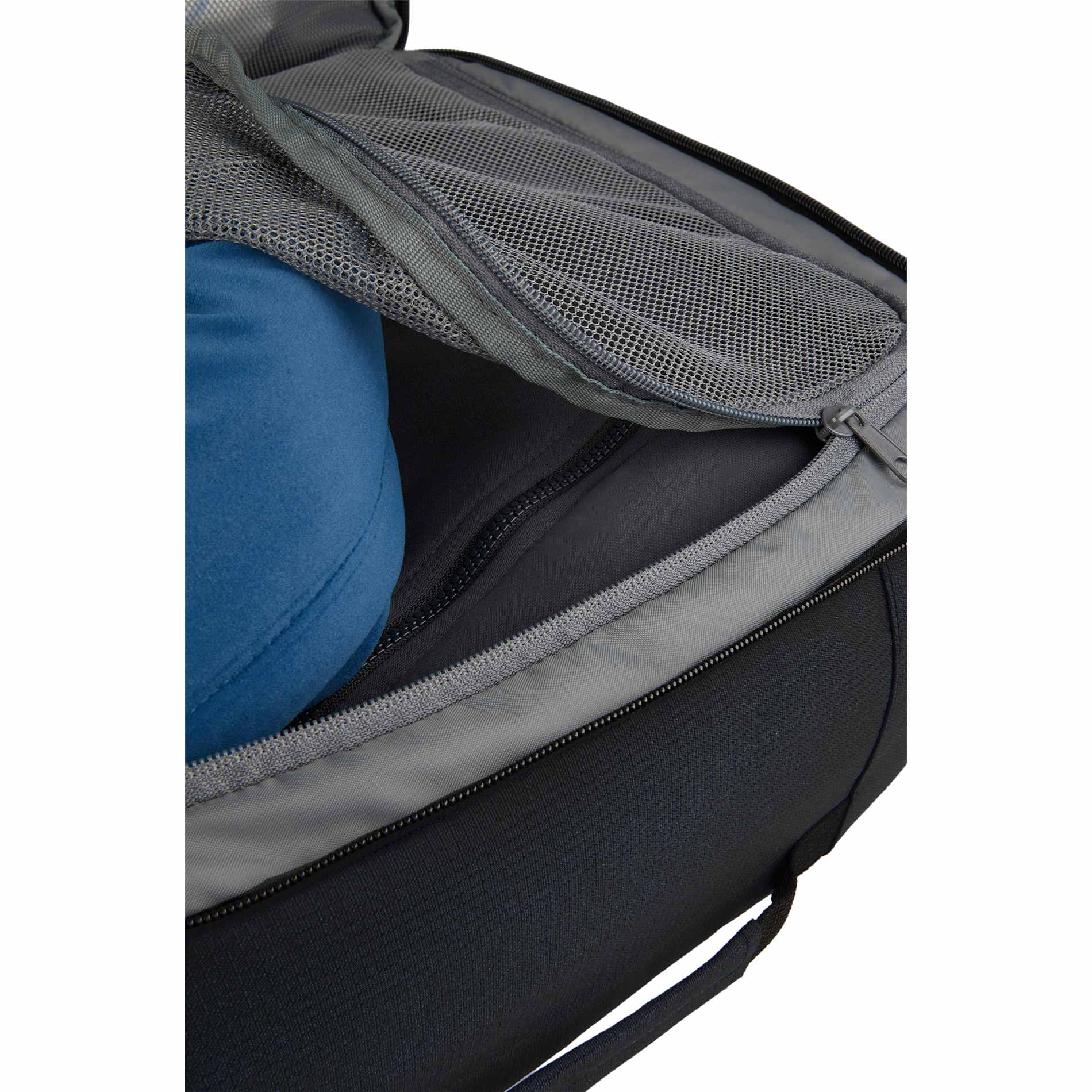 Front View of Black Wander & Roam Travel Backpack plain