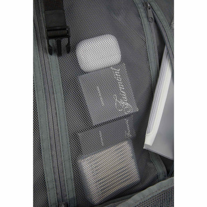 Front View of Black Wander & Roam Travel Backpack plain