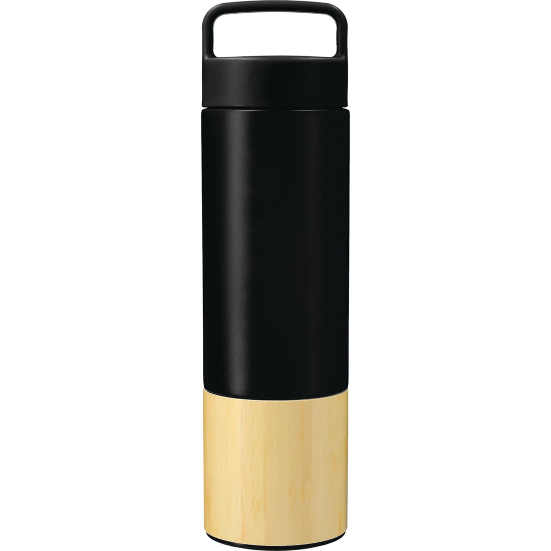 Front View of Black Welly® Traveler Copper Vacuum Bottle 18oz plain