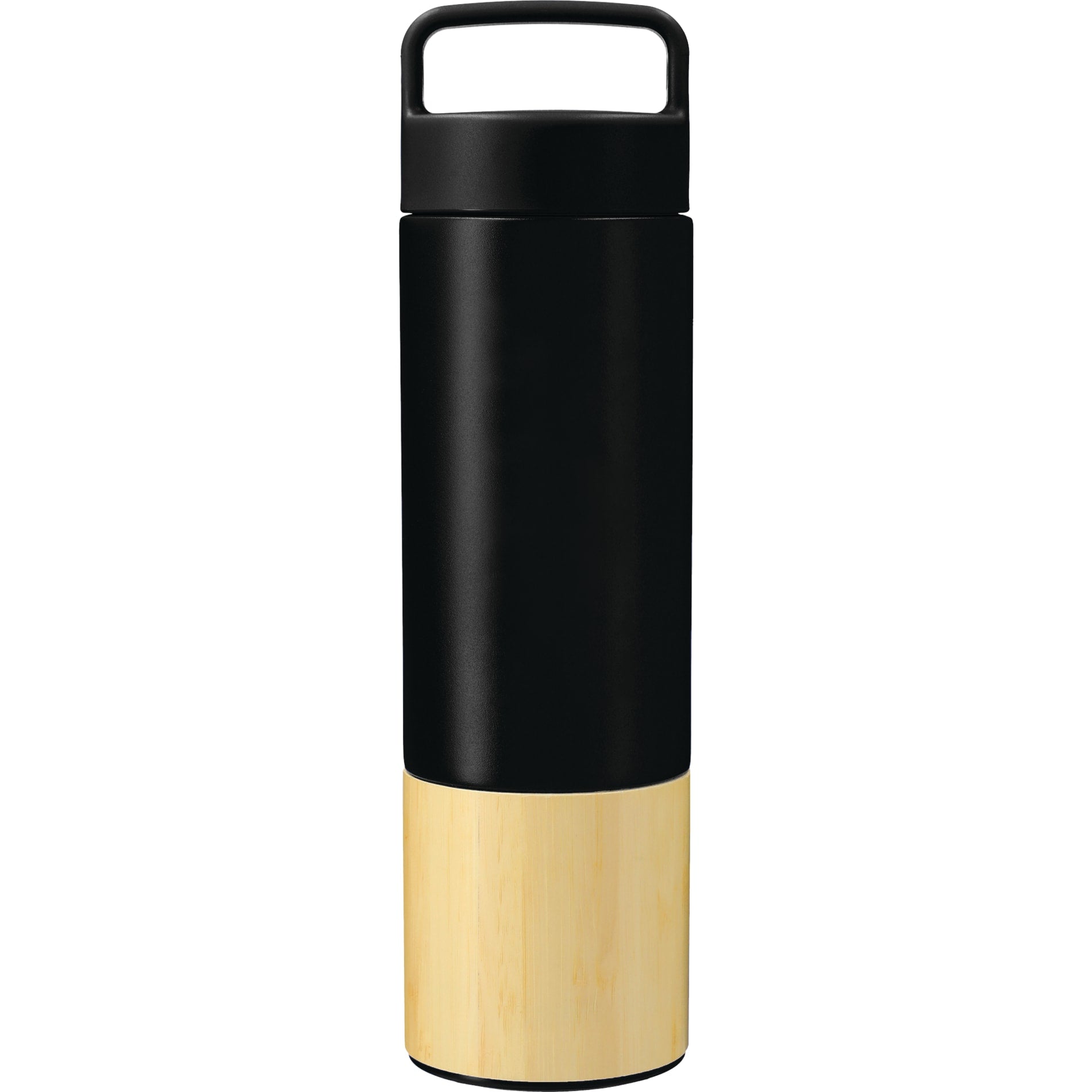 Front View of Black Welly® Traveler Copper Vacuum Bottle 18oz plain