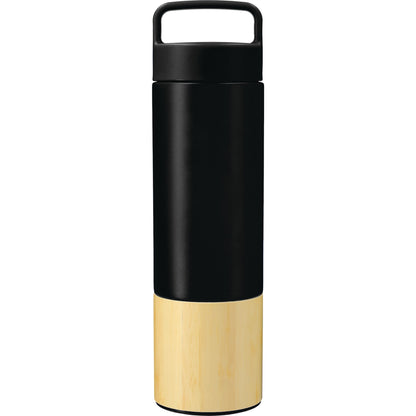 Front View of Black Welly® Traveler Copper Vacuum Bottle 18oz plain