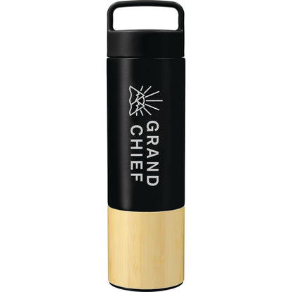 Front View of Black Welly® Traveler Copper Vacuum Bottle 18oz