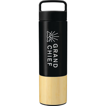 Front View of Black Welly® Traveler Copper Vacuum Bottle 18oz