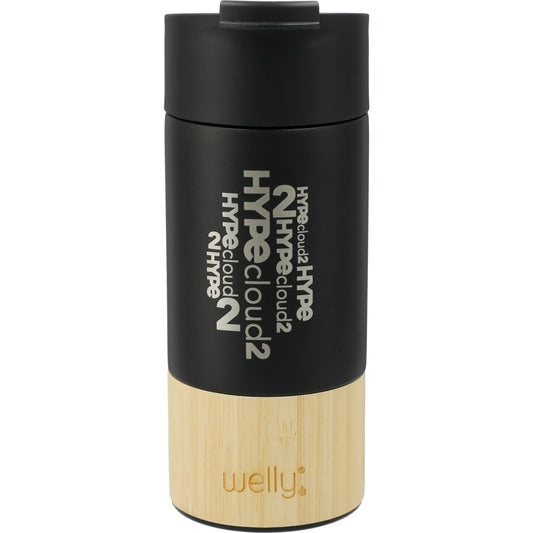 Front View of Black Welly® Traveler Copper Vacuum Tumbler 12oz