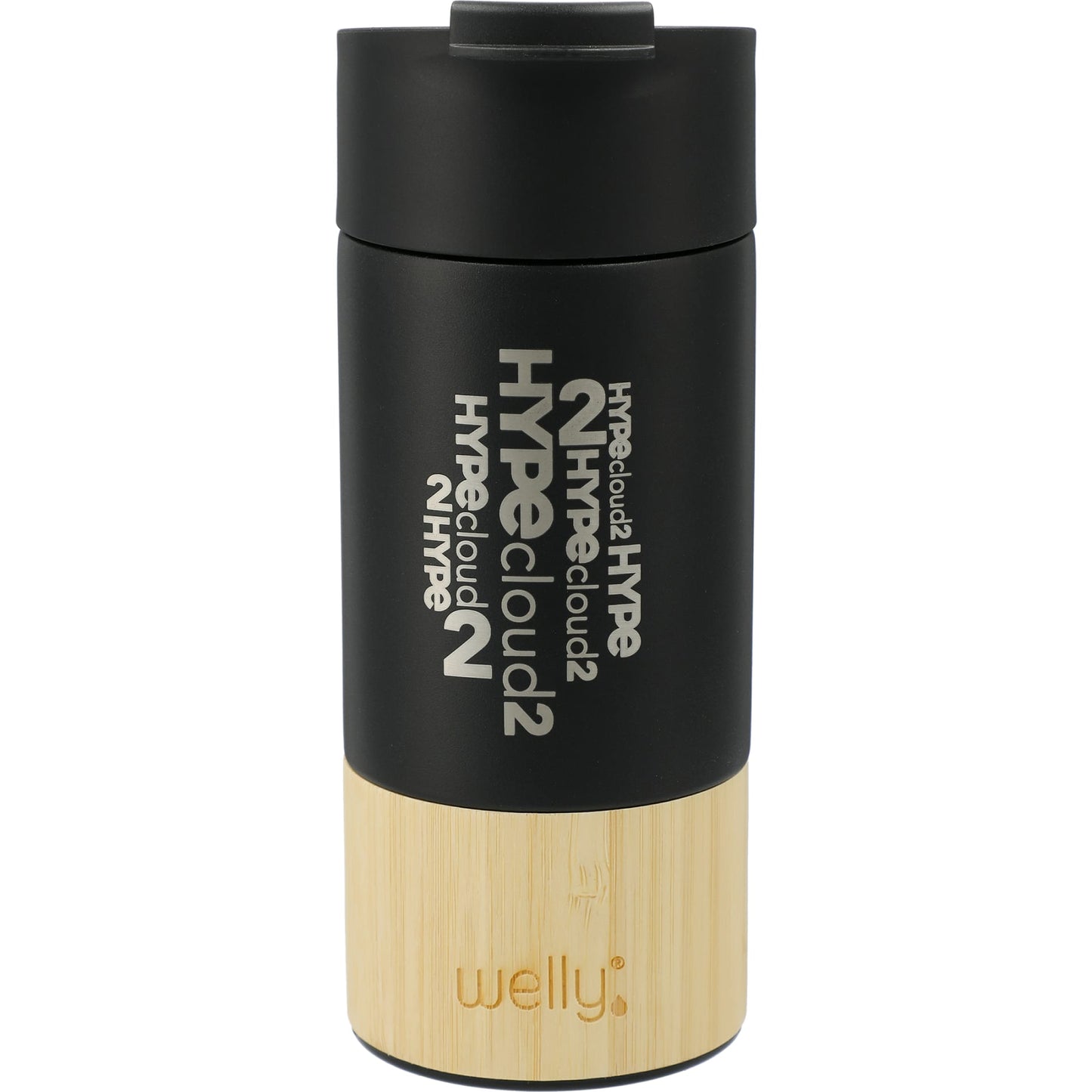 Front View of Black Welly® Traveler Copper Vacuum Tumbler 12oz