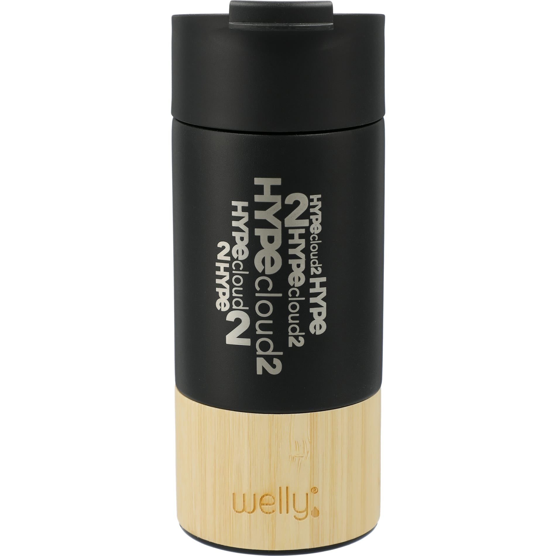 Front View of Black Welly® Traveler Copper Vacuum Tumbler 12oz