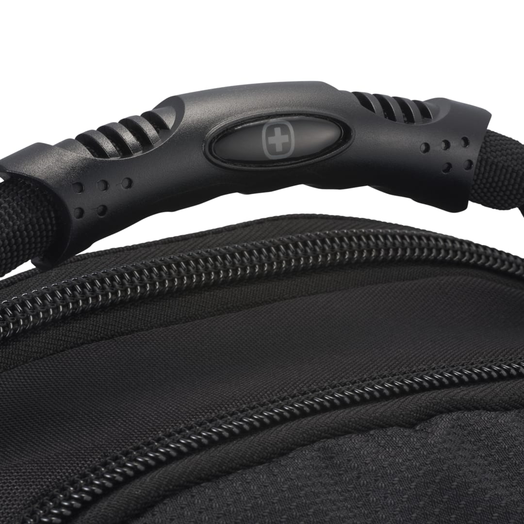 Front View of Black Wenger Pro II Recycled 15" Computer Backpack