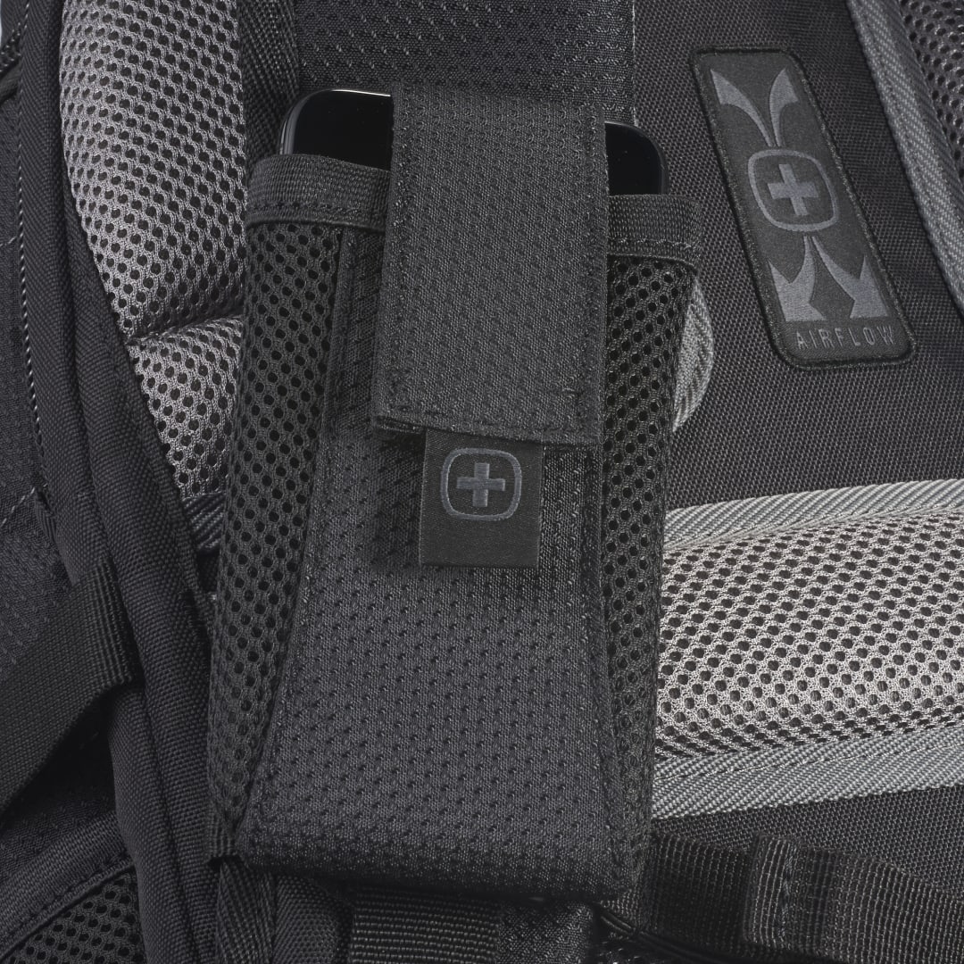 Front View of Black Wenger Pro II Recycled 15" Computer Backpack
