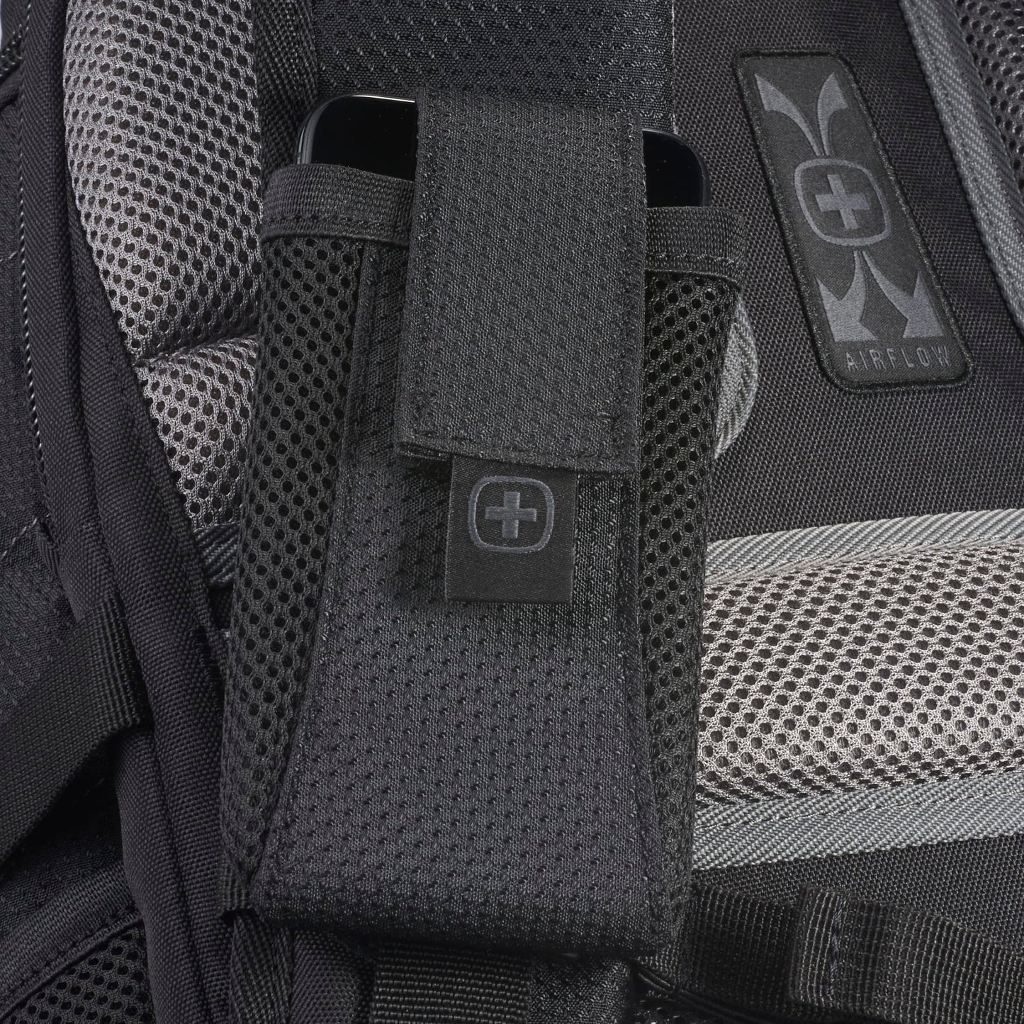 Front View of Black Wenger Pro II Recycled 15" Computer Backpack