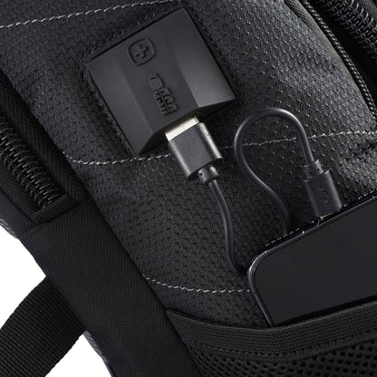 Front View of Black Wenger Pro II Recycled 15" Computer Backpack