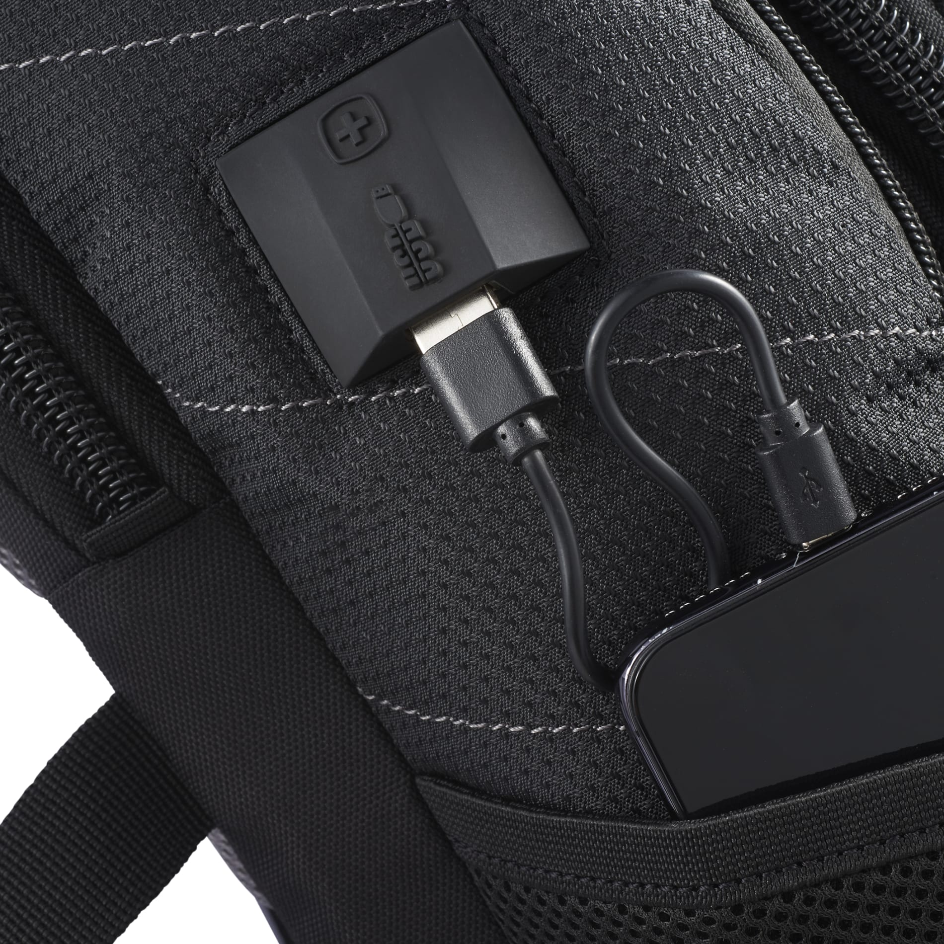 Front View of Black Wenger Pro II Recycled 15" Computer Backpack