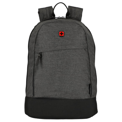 Front View of Black Wenger Recycled Rush 15" Laptop Backpack plain
