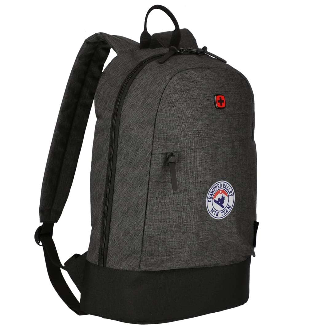 Front View of Black Wenger Recycled Rush 15" Laptop Backpack