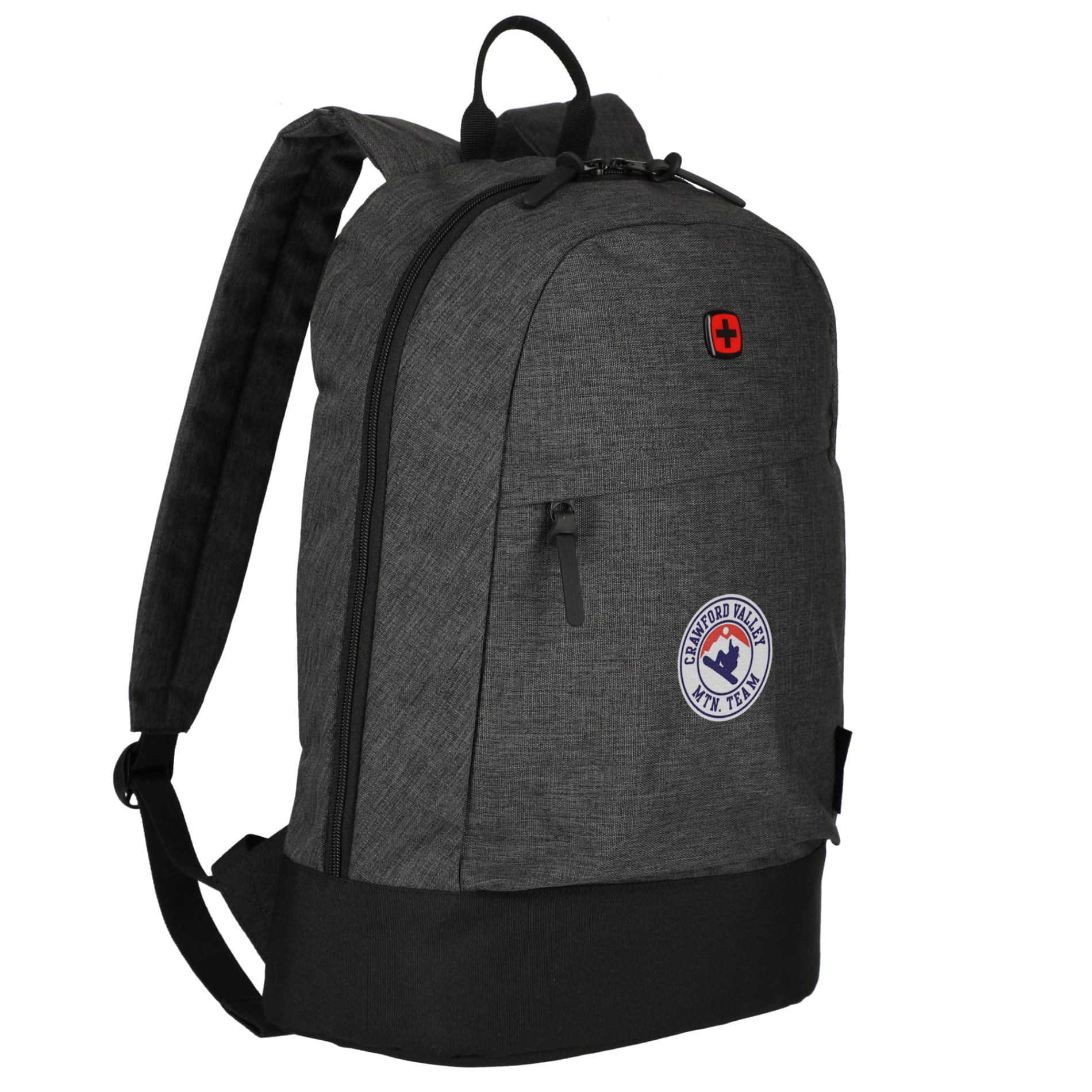 Front View of Black Wenger Recycled Rush 15" Laptop Backpack