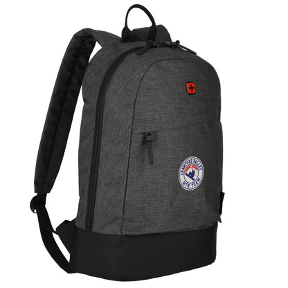 Front View of Black Wenger Recycled Rush 15" Laptop Backpack
