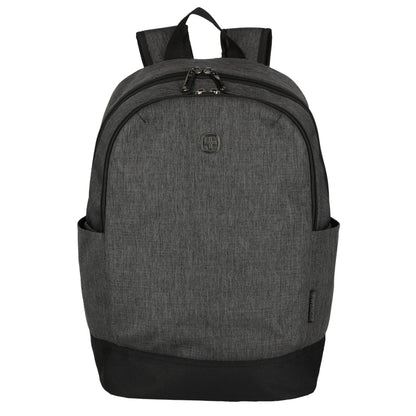 Front View of Black Wenger Recycled Storm 15" Laptop Backpack plain