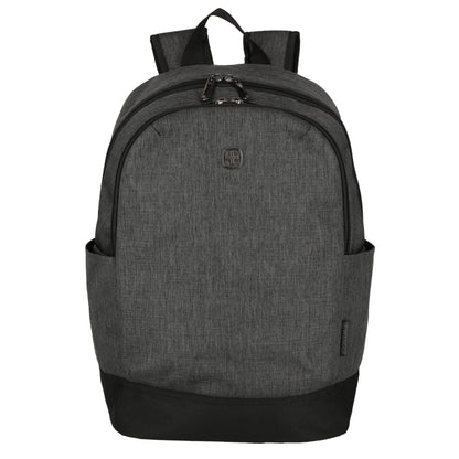 Front View of Black Wenger Recycled Storm 15" Laptop Backpack plain