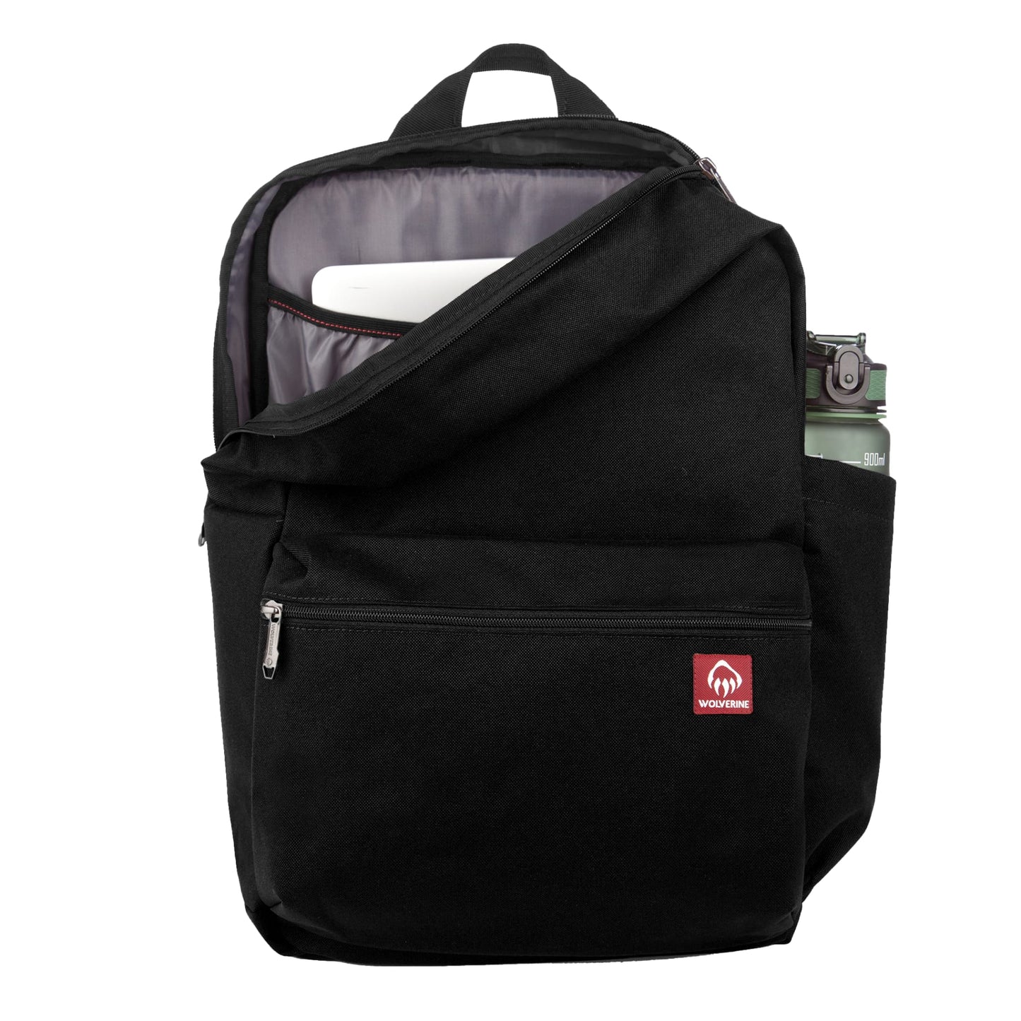 Front View of Black Wolverine 24L Classic Backpack plain
