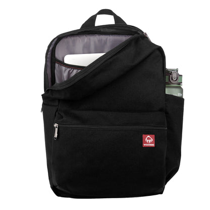 Front View of Black Wolverine 24L Classic Backpack plain