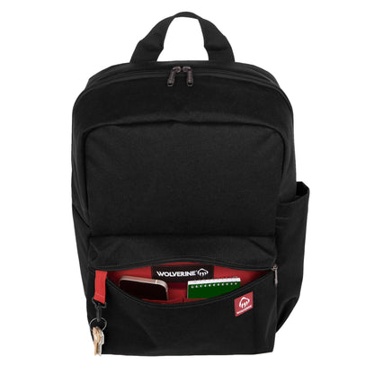 Front View of Black Wolverine 24L Classic Backpack plain