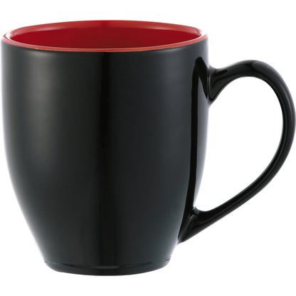 Front View of Black Zapata 15oz Ceramic Mug  Electric plain