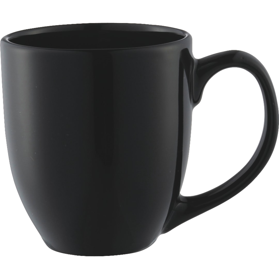 Front View of Black Zapata 15oz Ceramic Mug plain