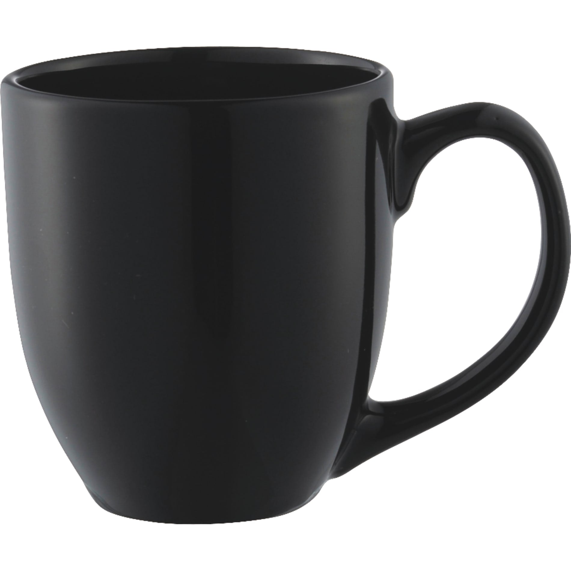 Front View of Black Zapata 15oz Ceramic Mug plain