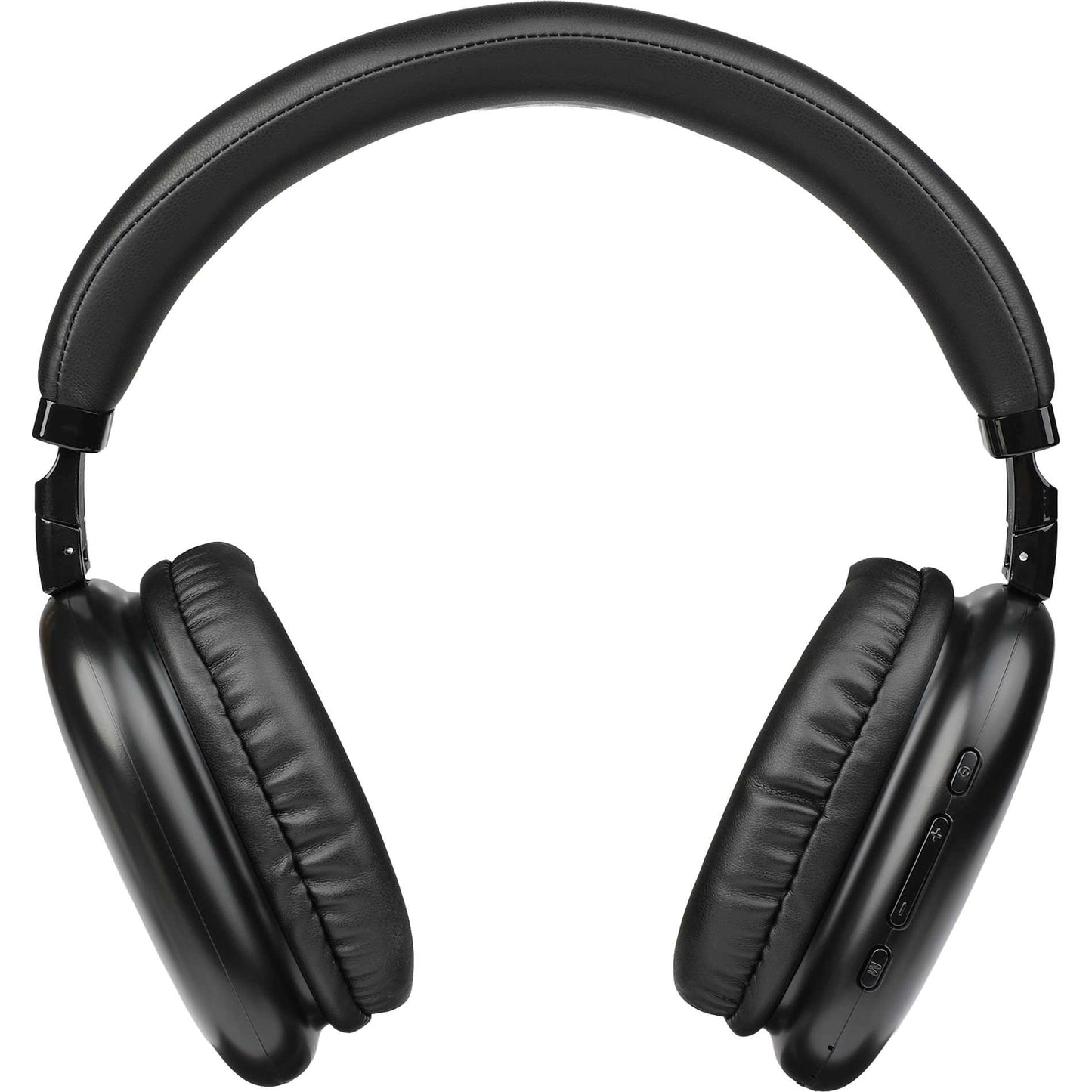 Front View of Black Zen Pods Bluetooth Headphones with ANC plain
