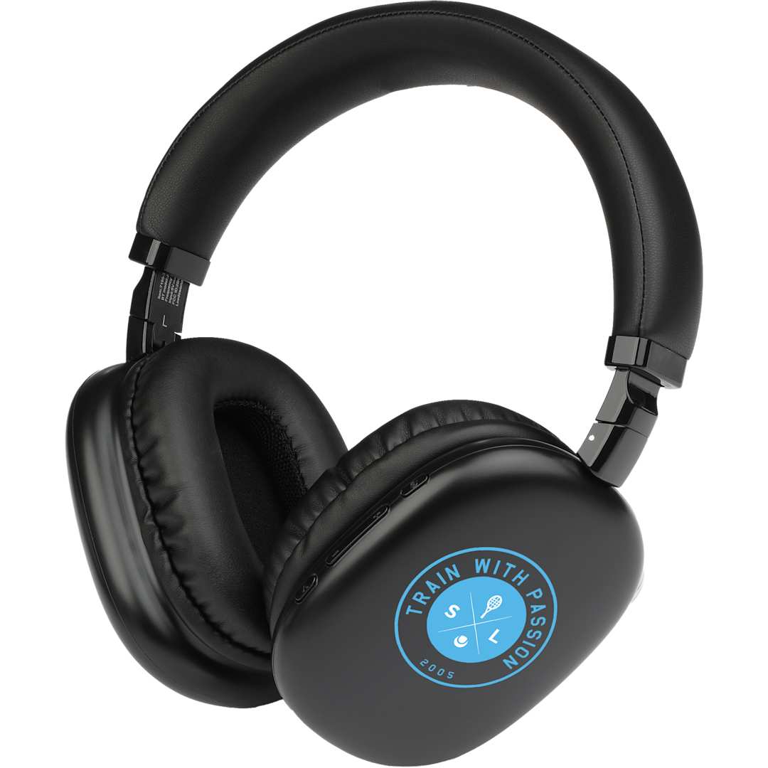 Front View of Black Zen Pods Bluetooth Headphones with ANC