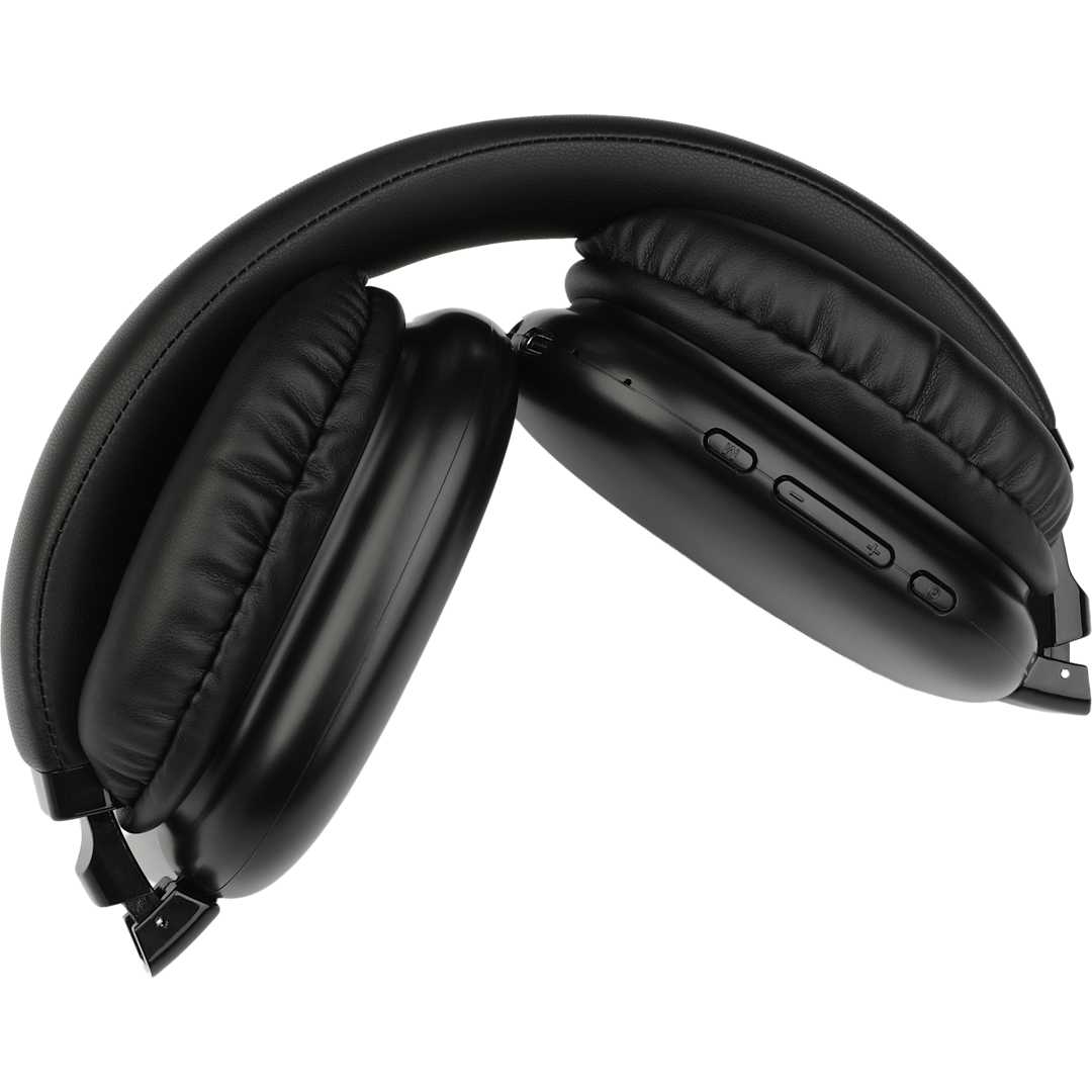 Front View of Black Zen Pods Bluetooth Headphones with ANC