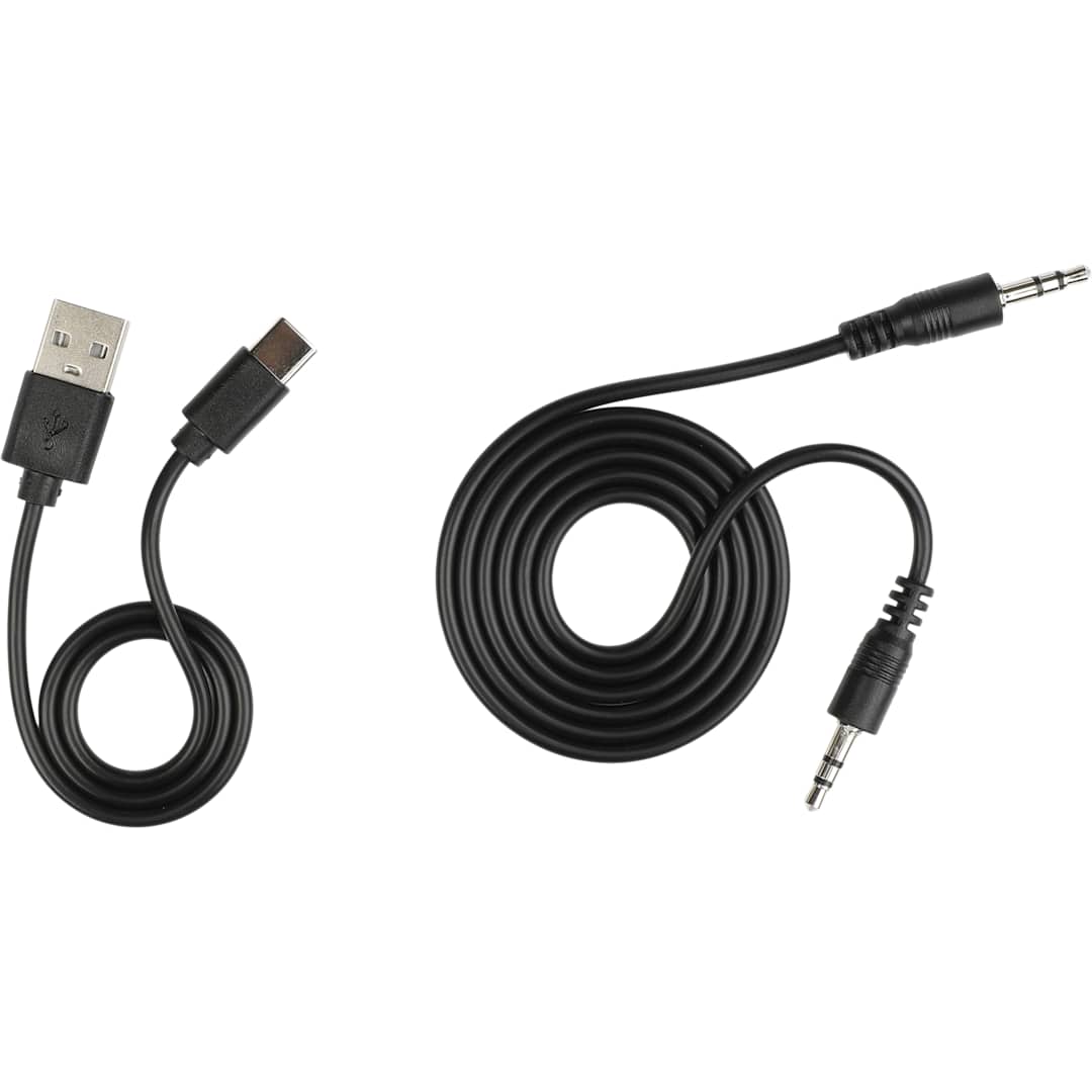 Front View of Black Zen Pods Bluetooth Headphones with ANC