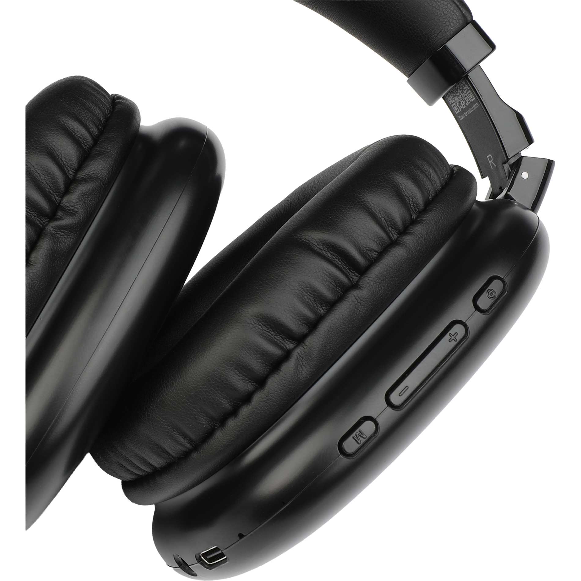 Front View of Black Zen Pods Bluetooth Headphones with ANC