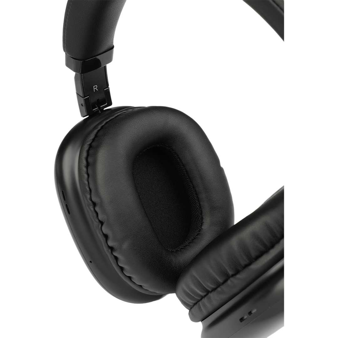 Front View of Black Zen Pods Bluetooth Headphones with ANC