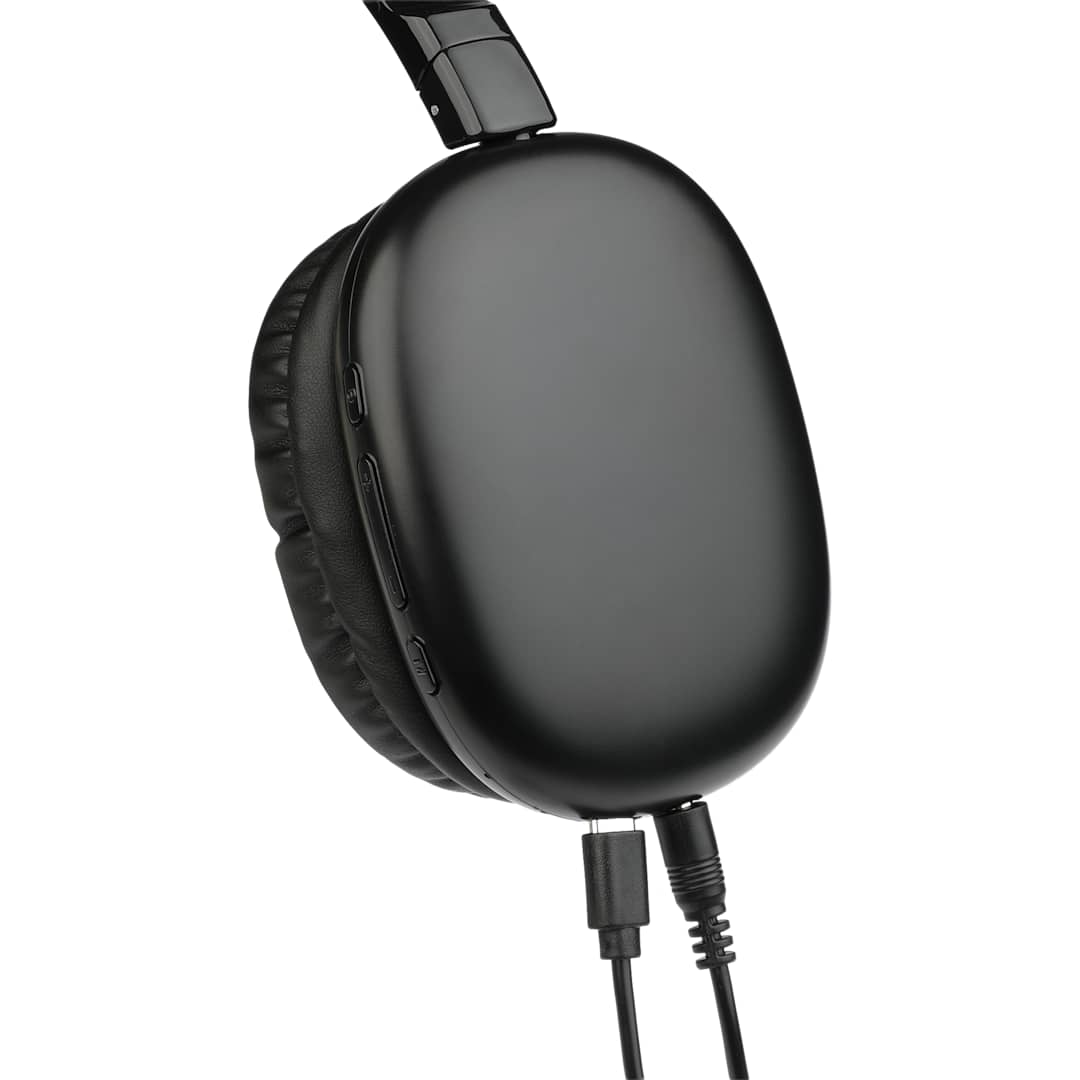 Front View of Black Zen Pods Bluetooth Headphones with ANC