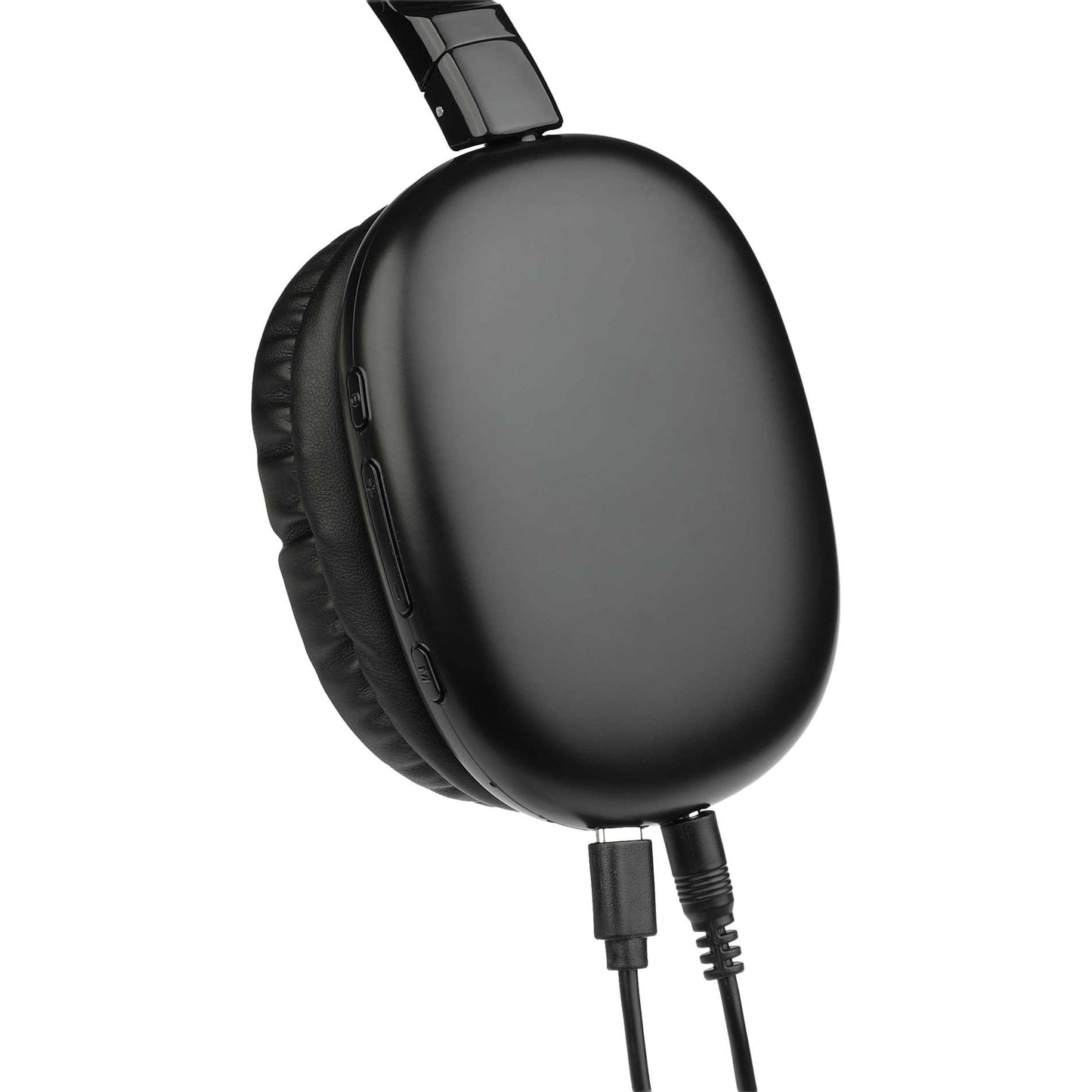 Front View of Black Zen Pods Bluetooth Headphones with ANC