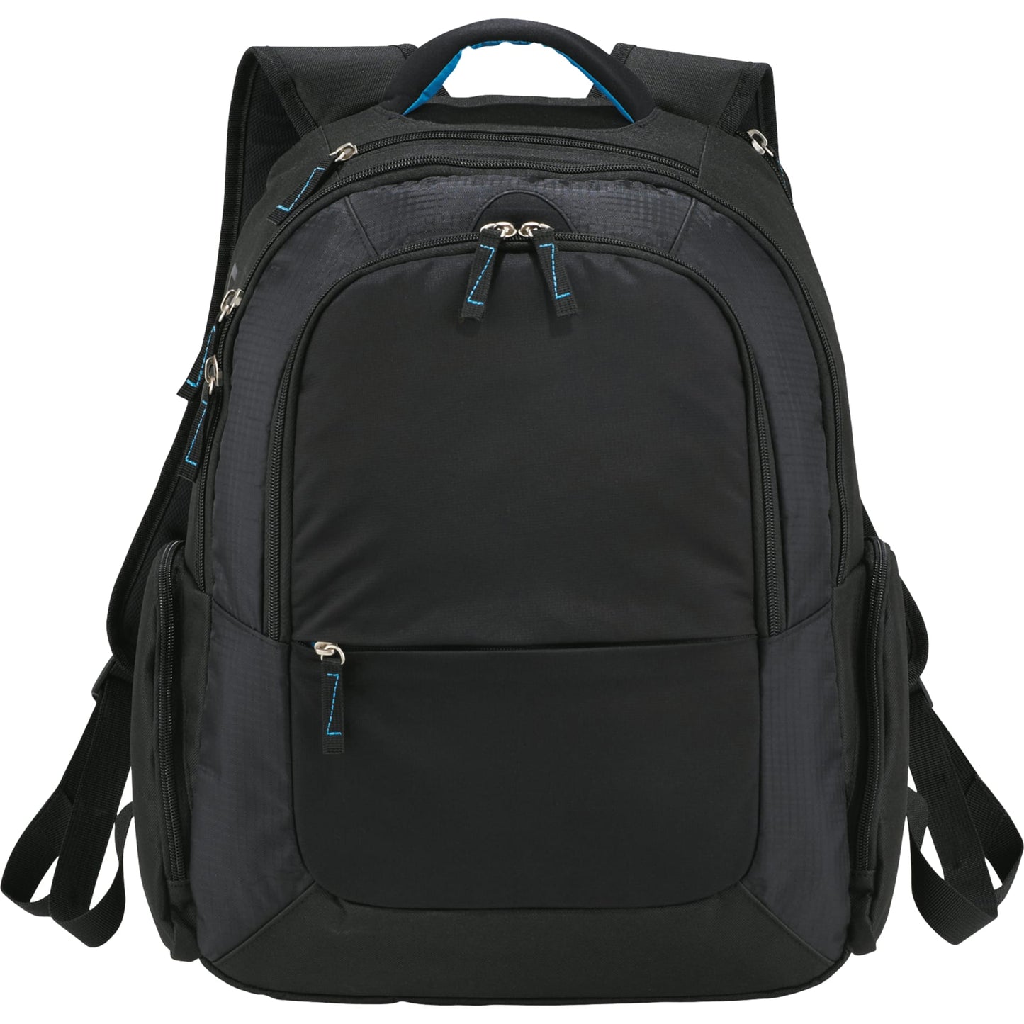 Front View of Black Zoom DayTripper 15" Computer Backpack plain