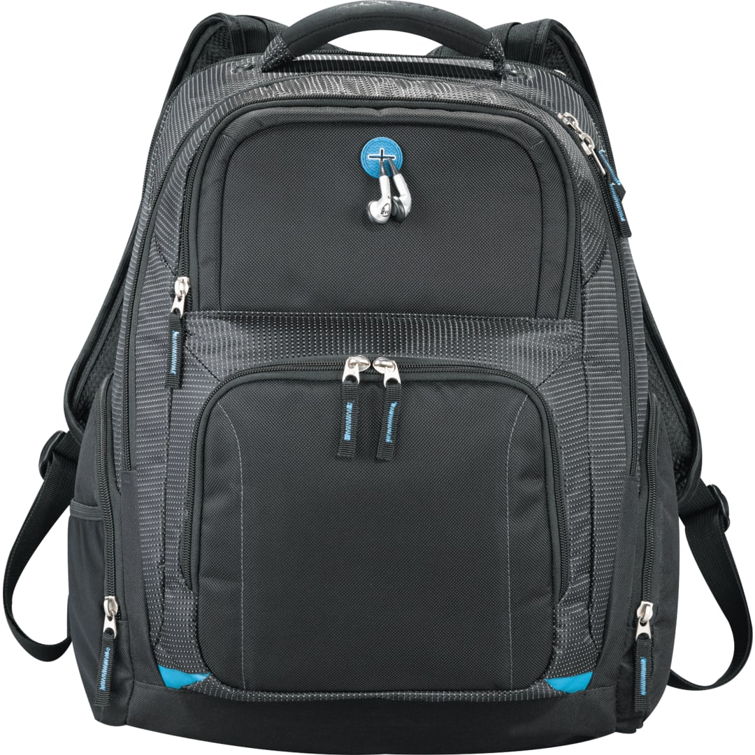 Front View of Black Zoom TSA 15" Computer Backpack plain