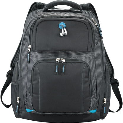 Front View of Black Zoom TSA 15" Computer Backpack plain