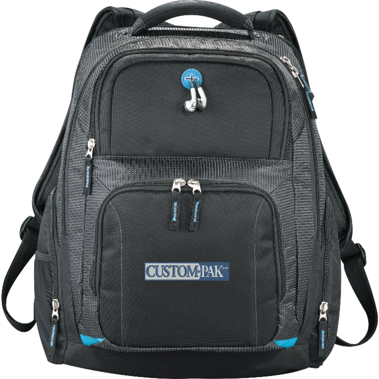 Front View of Black Zoom TSA 15" Computer Backpack