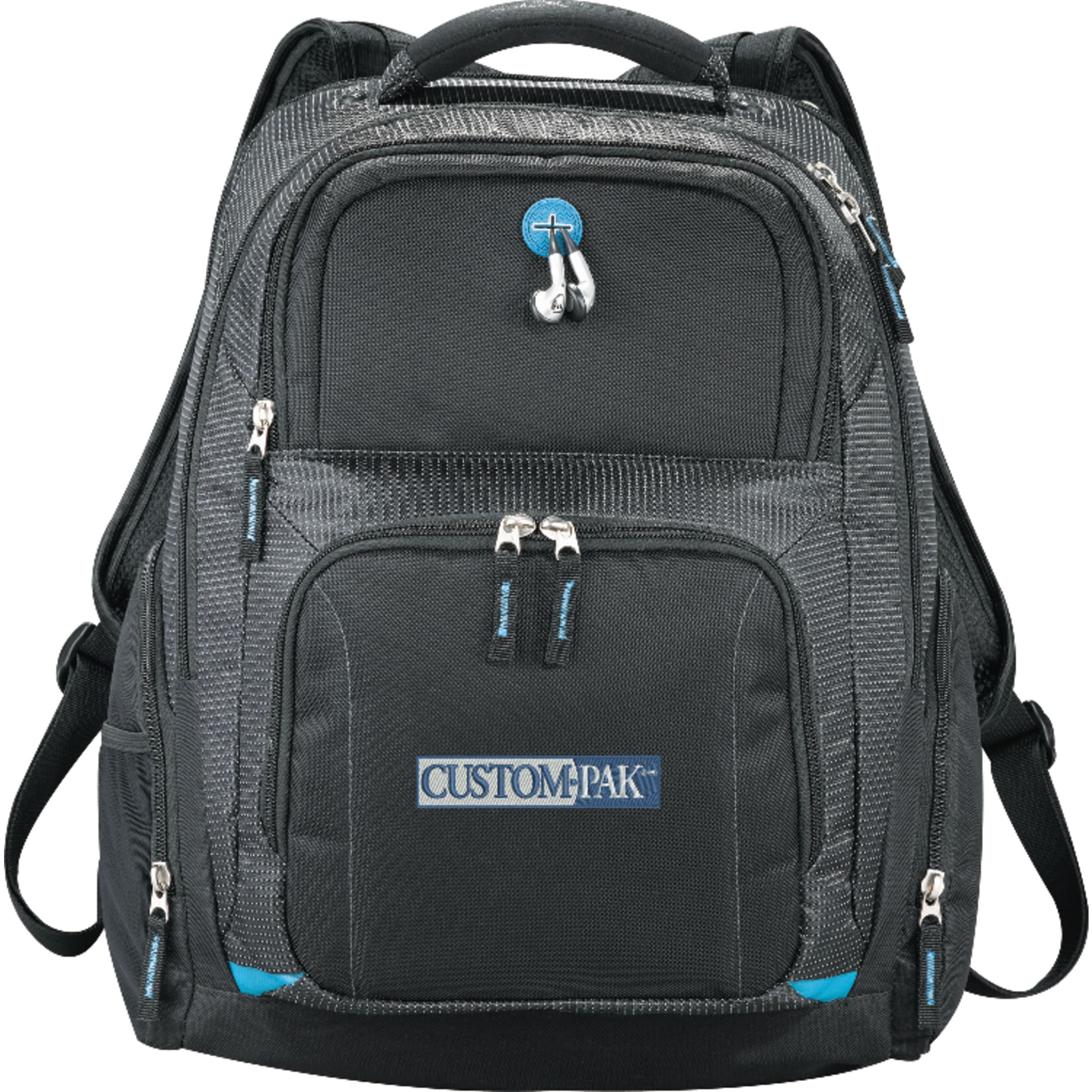 Front View of Black Zoom TSA 15" Computer Backpack