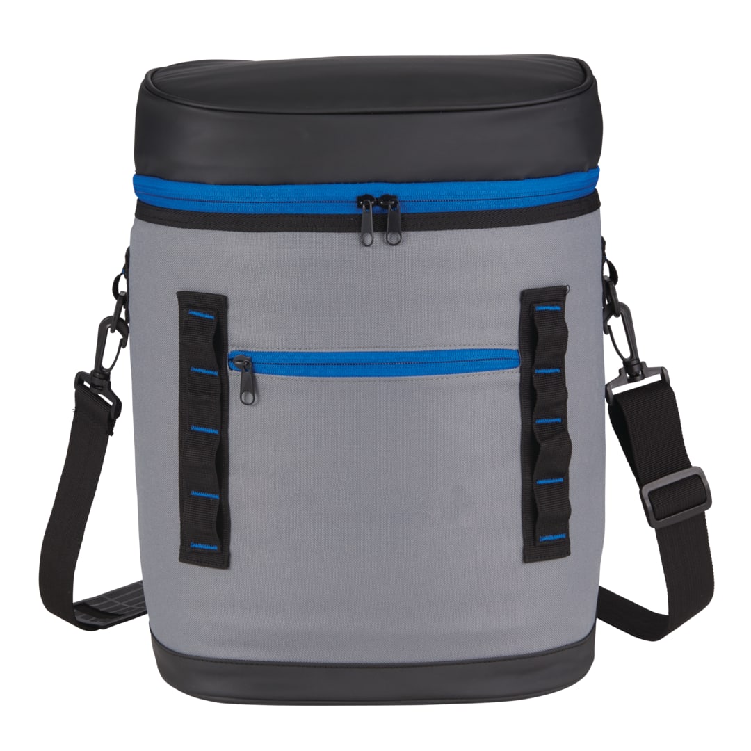 Front View of Blue 20 Can Backpack Cooler plain