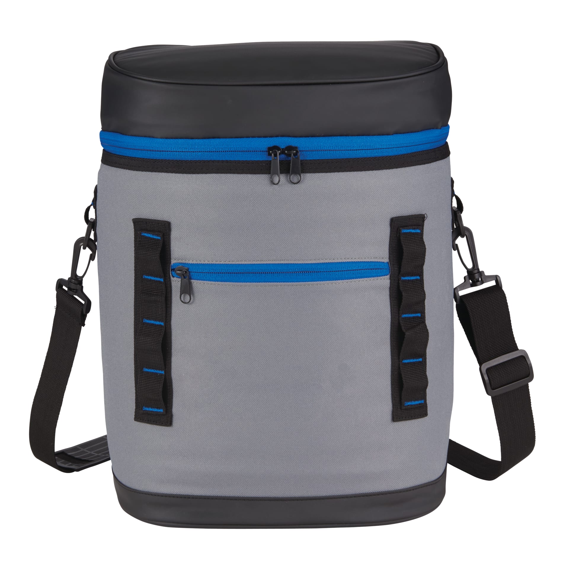 Front View of Blue 20 Can Backpack Cooler plain
