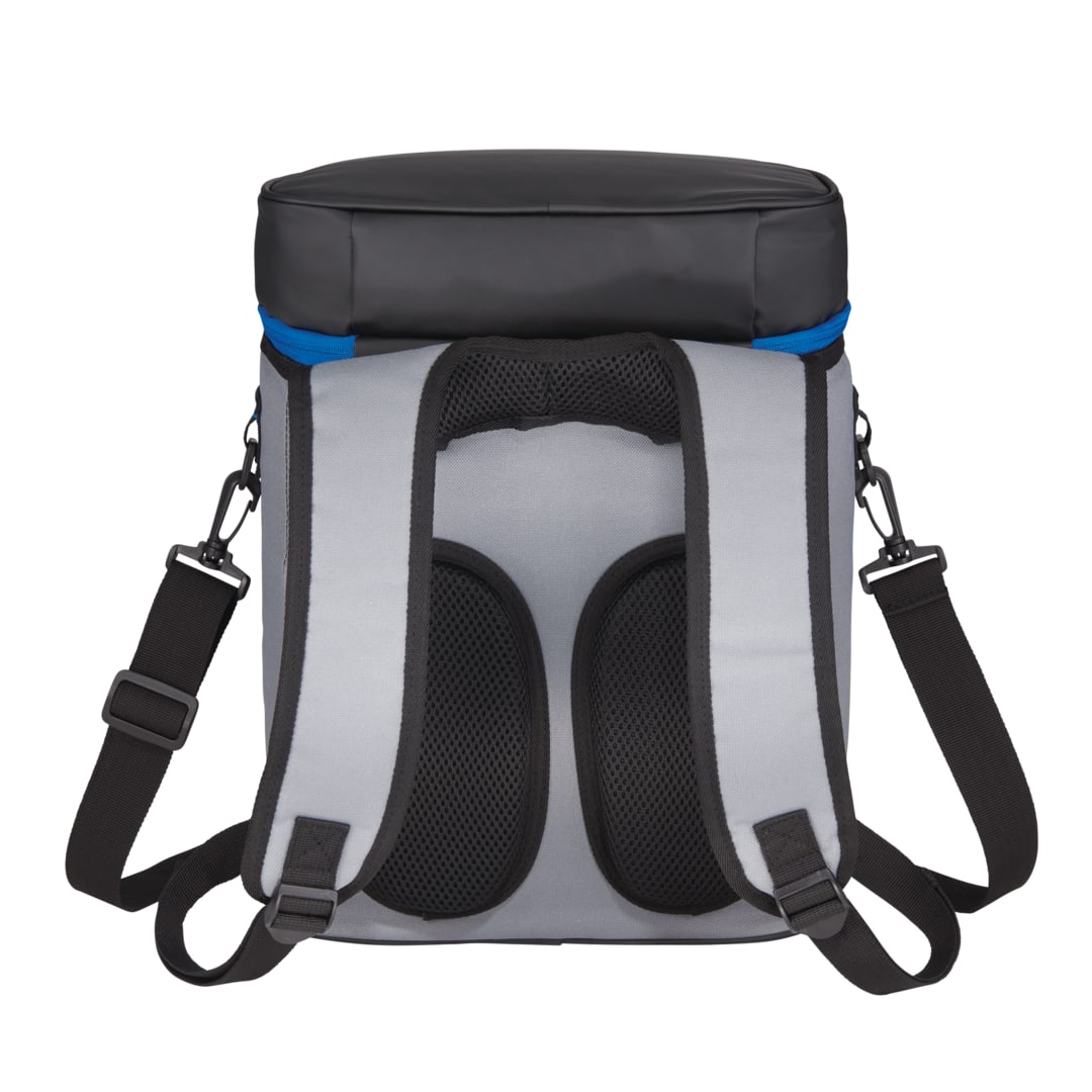 Front View of Blue 20 Can Backpack Cooler