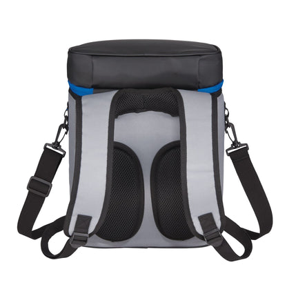 Front View of Blue 20 Can Backpack Cooler