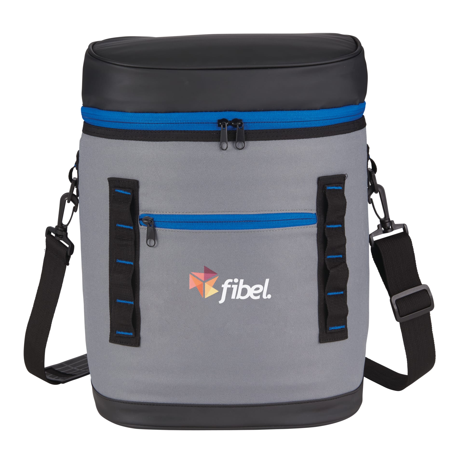 Front View of Blue 20 Can Backpack Cooler