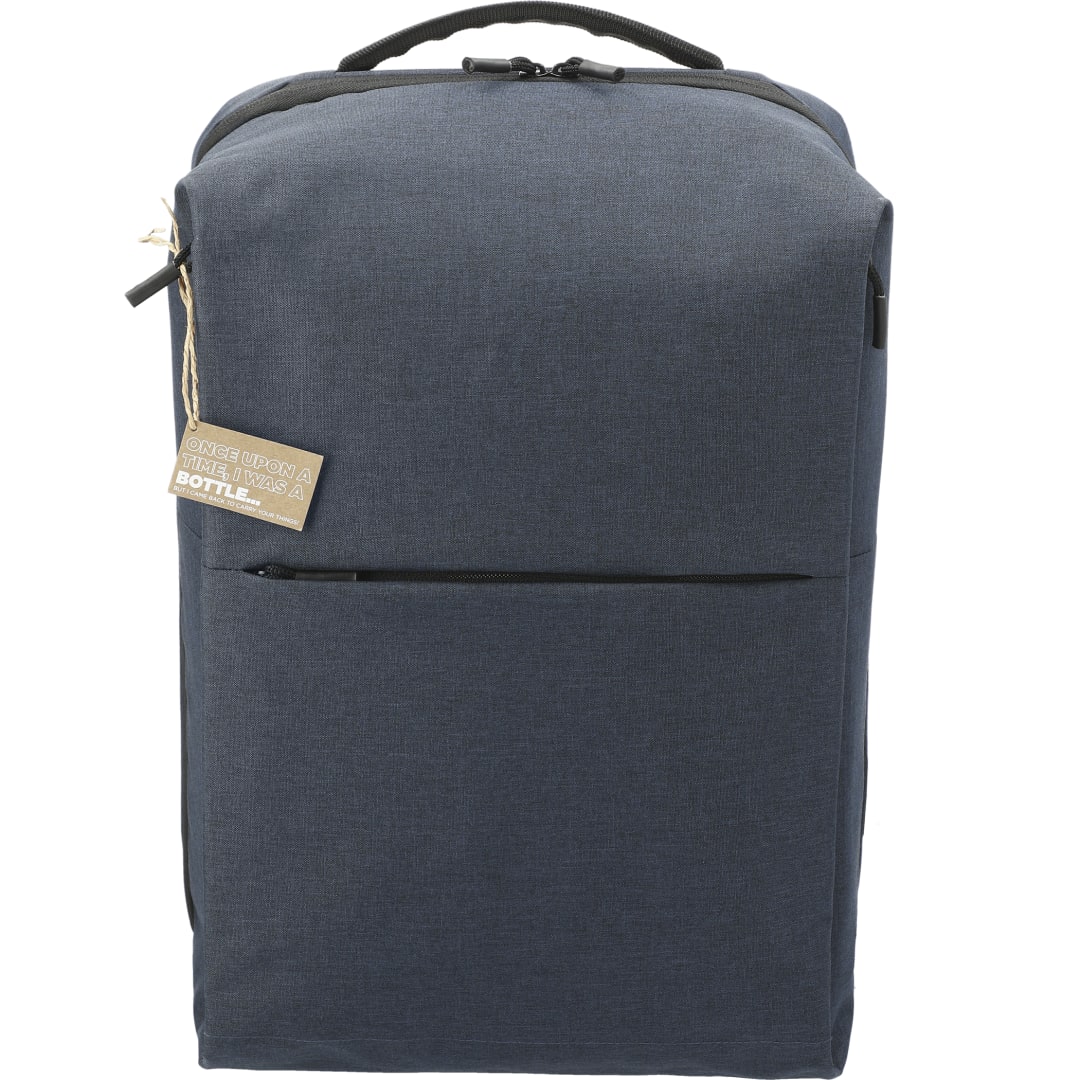 Front View of Blue Aft Recycled 15" Computer Backpack plain