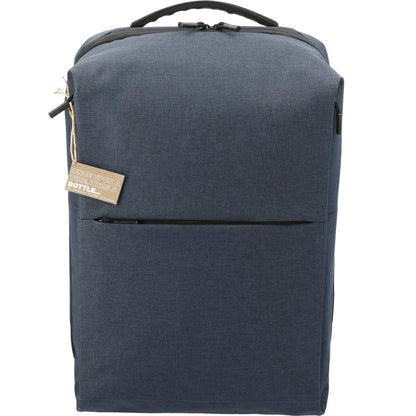 Front View of Blue Aft Recycled 15" Computer Backpack plain