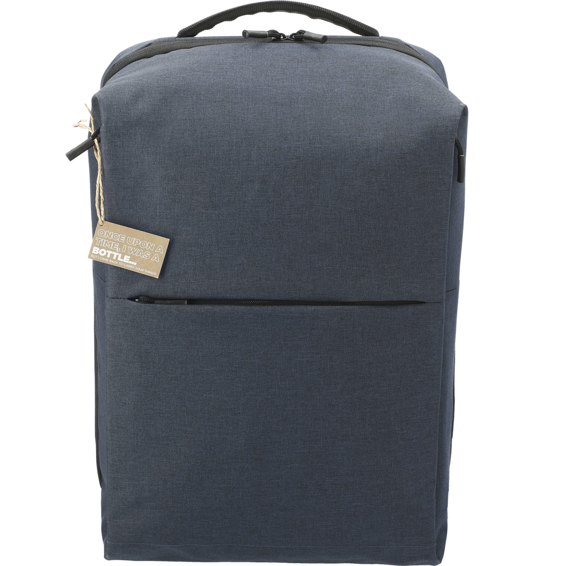 Front View of Blue Aft Recycled 15" Computer Backpack plain